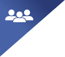 Image of group of people with blue background